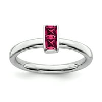 Sterling ezüst egymásra rakható kifejezések létrehozott rubin gyűrű