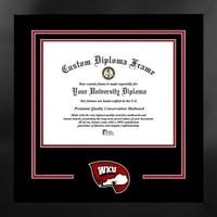 Western Kentucky University 14W 11h Spirit Diploma Manhattan fekete keret bónusz Campus képek litográfia