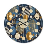 Designart 'Circular Absztrakt retro mintázat geometriai xi' 'Század közepén modern fa falió
