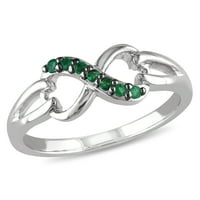 Miabella női karátos T.G.W. Smaragd sterling ezüst végtelen gyűrű