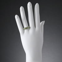 CT ovális alakú zöld peridot gyűrű ezüstben