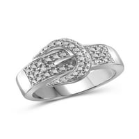 JewelersClub 0. Sterling ezüst akcentus fehér gyémánt gyűrű nők számára