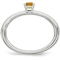 Citrin sterling ezüst ródium gyűrű