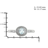 JewelersClub Aquamarine Ring Birthstone ékszerek - 0. Karát aquamarine sterling ezüst gyűrűs ékszerek fehér gyémánt akcentussal