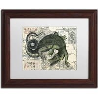 Védjegy Szépművészeti 'Croc Map' vászon művészet: Nick Bantock, White Matte, Wood Frame