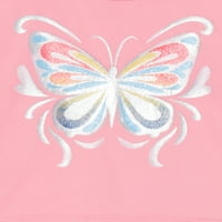 Egy lépéssel felfelé a kisgyermek lányok fodros hüvelyének pillangó pólója és rövidnadrágja, ruhakészlet