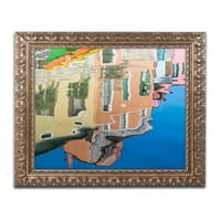 Védjegy Szépművészet Canal Reflection Canvas Art készítette Michael Blanchette Photography arany díszes keret