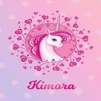 Kimora: Unicorn kották jegyzete kézirat notebook papír - Varázslatos ló személyre szabott betű K Kezdeti egyéni keresztnév borító
