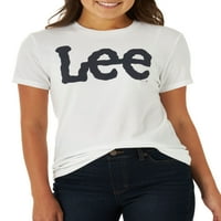 Lee női rövid ujjú személyzet nyak grafikus póló bordázott nyakkivágással