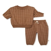 Easy-peasy baby Terry ruhadarab és pulóveres ruhák, 2 darab, méret 0-24 m
