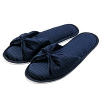 Oxford Blue női hangulatos Bowtie Flat Spa Slide papucs kényelmes nyitott lábujj egész szezonban csúszik a házcipők szandálon