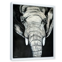 Egy afrikai elefánt keretes festmény vászon művészetének közeli portréja