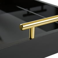 Kate és Laurel Lipton dekoratív modern téglalap alakú tálca, 16. 12.25, fekete és arany, elegáns adag tálca tároláshoz, szervezéshez