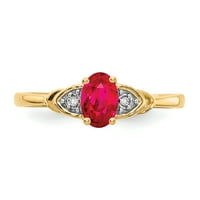 Primal Gold Karat sárga arany rubin és gyémánt születési gyűrű