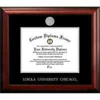 Loyola University Chicago 11W 8.5 h ezüst dombornyomott Diploma keret