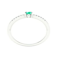 Imperial drágakő 10K fehérarany kerek vágott smaragd ct tw gyémánt női gyűrű
