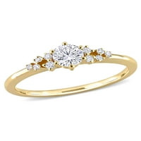 Carat T.W. Gyémánt 10KT sárga arany eljegyzési gyűrű