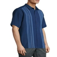 Caf Luna férfi rövid ujjú panel szövött ing