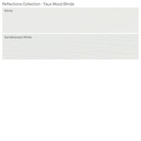 Egyéni reflexiós kollekció, 2 vezeték nélküli fau fa redőnyök, homokfúvott fehér, 5 8 szélesség 48 hosszúság