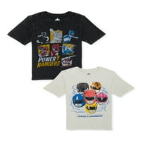 Power Rangers fiúk retro grafikus póló, 2-csomag, méret 4-18