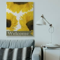 A Stupell Industries napraforgó üdvözlő sárga virágok festés Super Canvas Wall Art készítette Kimberly Allen