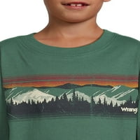 Wrangler fiúk hosszú ujjú raglan és grafikus póló, 2-csomag, méretű 4- és Husky