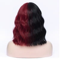 Egyedi olcsó emberi haj parókák nőknek Lady 16 Fekete piros göndör paróka paróka sapkával