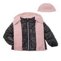 Pink Platinum Girls fólia Puffer Coat, ajándék vásárlással, méret 4-16