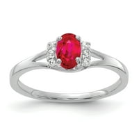 Primal Gold Karat fehér arany gyémánt és rubin gyűrű