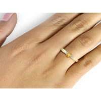 0. Carat T.G.W. Citrin drágakő és fehér gyémánt akcentus gyűrű