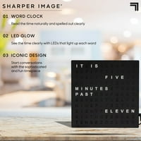 Sharper Image® LED világítás digitális asztali óra óra, kortárs dizájn, fekete