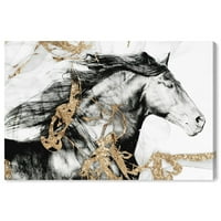 Wynwood Studio Animals Wall Art vászon nyomtatások „Arany szépség” Grá Az állatok - arany, fehér