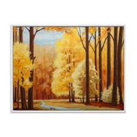 Narancssárga őszi fák a napkelte keretes festmény vászon művészeti nyomtatás