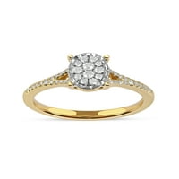 Imperial 10K sárga arany 1 4ct tdw gyémánt ovális klaszter eljegyzési gyűrű