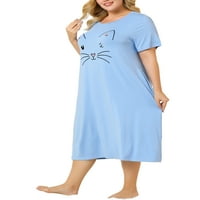 Egyedi alku Juniors plusz méretű hálóing macska nyomtatási alvás ruha alvás