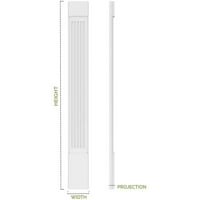 12 W 48 H 2 P Két egyenlő sík panel PVC Pilaster W Standard Capital & Base