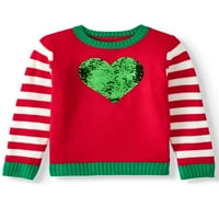 Ünnepi idő flitter szív karácsonyi pulóver