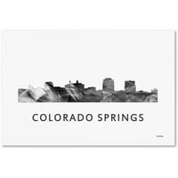 Védjegy Képzőművészet 'Colorado Springs Co Skyline WB-BW' vászon művészete, Marlene Watson