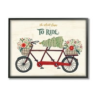 Stupell Indpridries Ó, milyen szórakoztató karácsonyi érzelmek piros tandem kerékpár fekete keretes fali művészet, 30, design