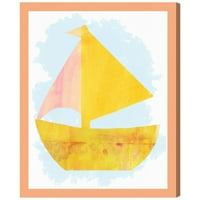 Wynwood Studio Hautical és Coastal Wall Art vászon nyomtatja a „My Boat” tengeri vízijárműveket - sárga, fehér