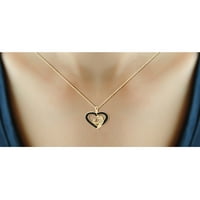 JewelersClub fekete gyémánt akcentus 14K arany az ezüst anya és a gyermek szív medál felett, 18
