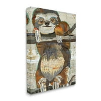 Stupell Industries mosolygós réscsillapító kollázs dzsungel állati portré grafikus galéria csomagolt vászon nyomtatott fali művészet,