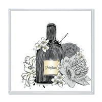 Designart 'Virágcsokor és parfümös palack III' Hagyományos keretes vászon fali művészet