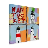 Védjegy képzőművészet 'Nantucket Világítótornyok' vászon művészet Brian Nash
