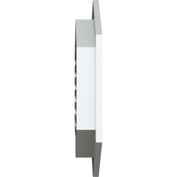 Ekena Millwork 24 W 24 H függőleges csúcsos gable szellőzőnyílás: Funkcionális, PVC Gable Vent W 1 4 lapos burkolat keret