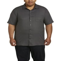 Férfi nagy és magas, könnyű gondozás rövid ujjú kockás ing, akár 7xl méretű